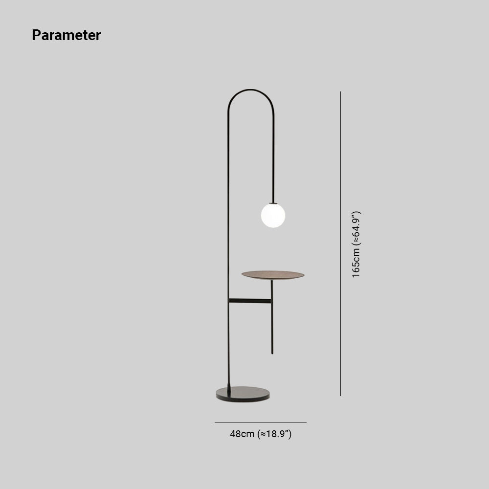 Valentina Nachttisch Stehleuchte, Metall, Marmor & Glas - Lumpaz