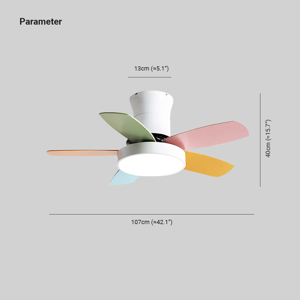 Morandi 5-Blatt Bunte Deckenventilator mit Beleuchtung, ∅107CM - Lumpaz