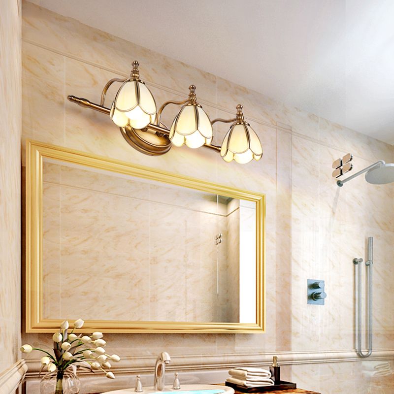 Félicie Armlehne Spiegelfront Waschtisch-Wandleuchte , Messing, 2/3/4/5-flammig - Lumpaz