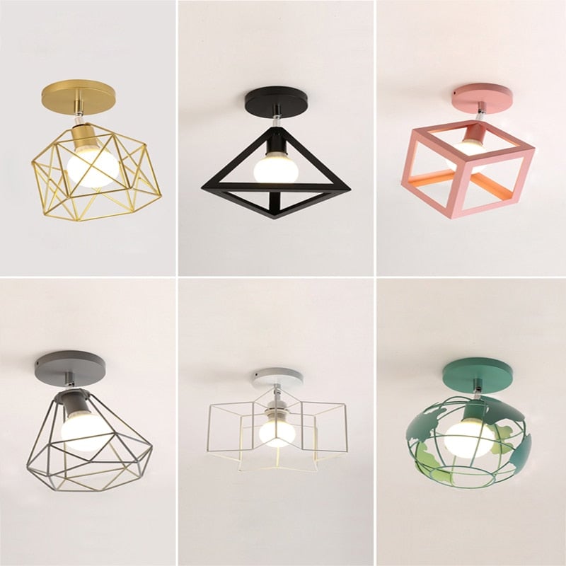 Vintage Deckenlampe E27 Schwarz/Weiß Verstellrichtung LED Deckenleuchten - Lumpaz