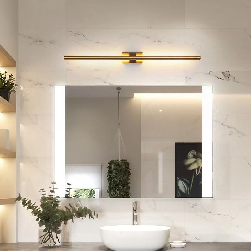 Edge Lineare Spiegelfront Waschtisch-Wandleuchte, 2 Farben & Stile, 61/80/100/120CM Lang - Lumpaz