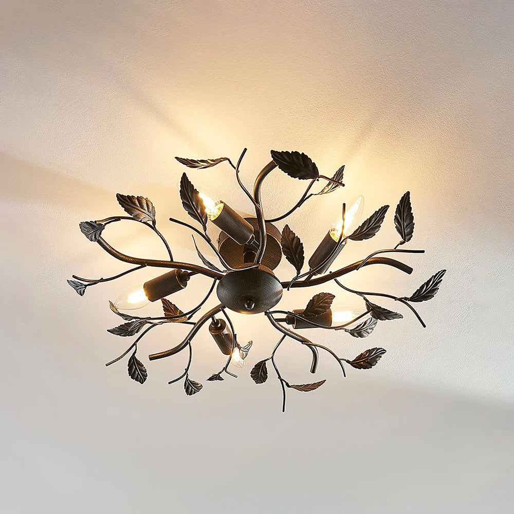 Olivia Schwarzes Blatt Deckenleuchte, ∅55/85/95CM - Lumpaz