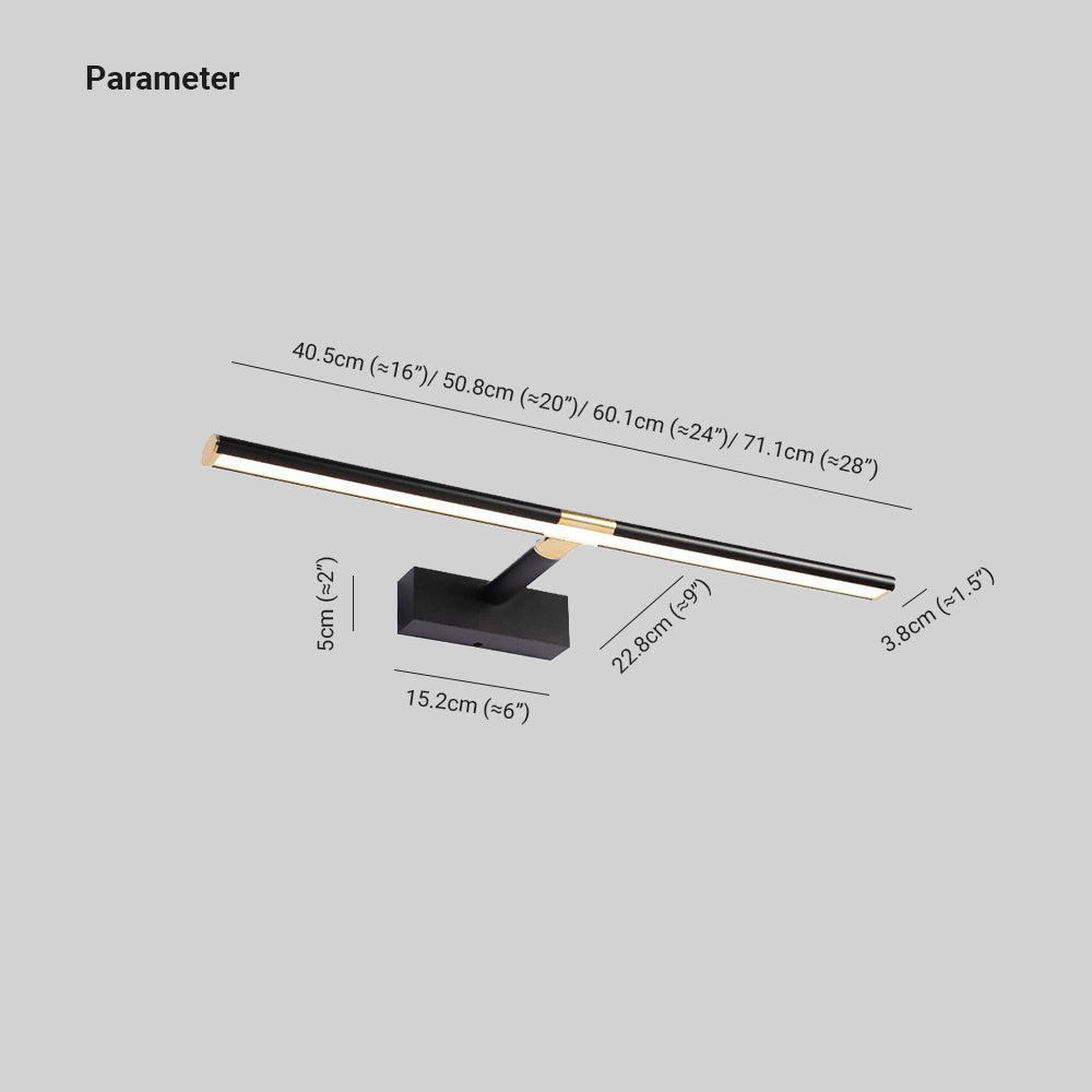 Edge Linear Mirror Front Vanity Wandleuchte, 3 Farben, 40/50/60/70CM Lang - Lumpaz
