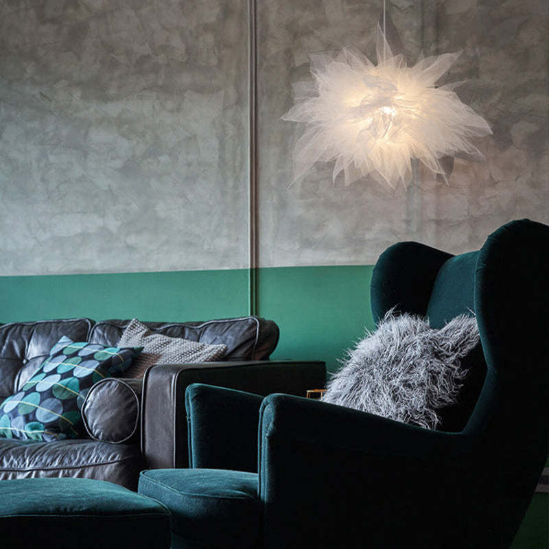 Nordische Mesh Blumenförmige Pendelleuchte aus Stoff für Esszimmer - Lumpaz