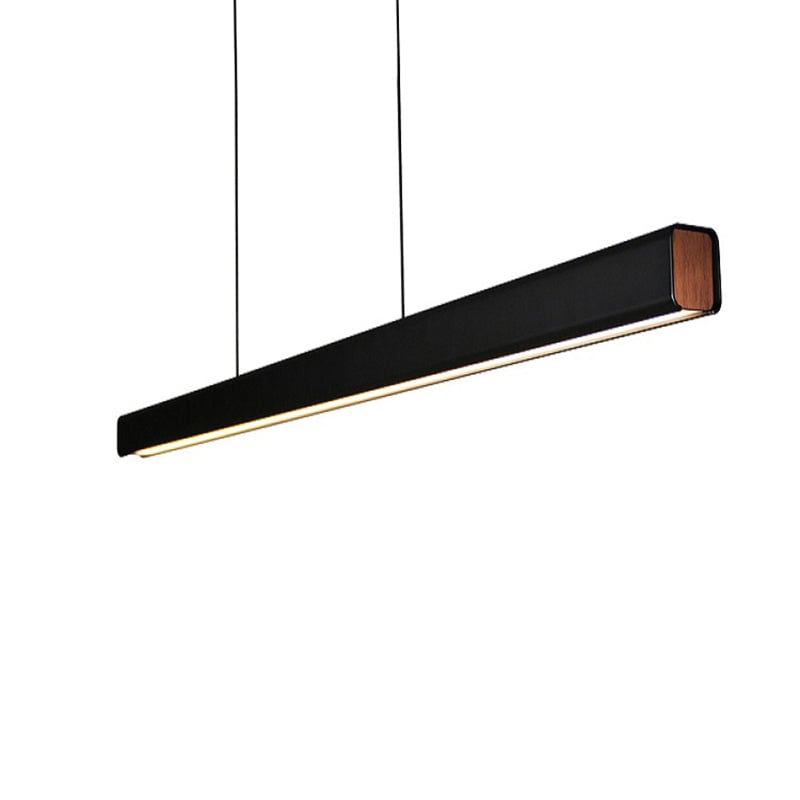 Edge Pendelleuchte Linear dimmbar, Metall&Holz, 60/80/100/120CM Lang - Lumpaz