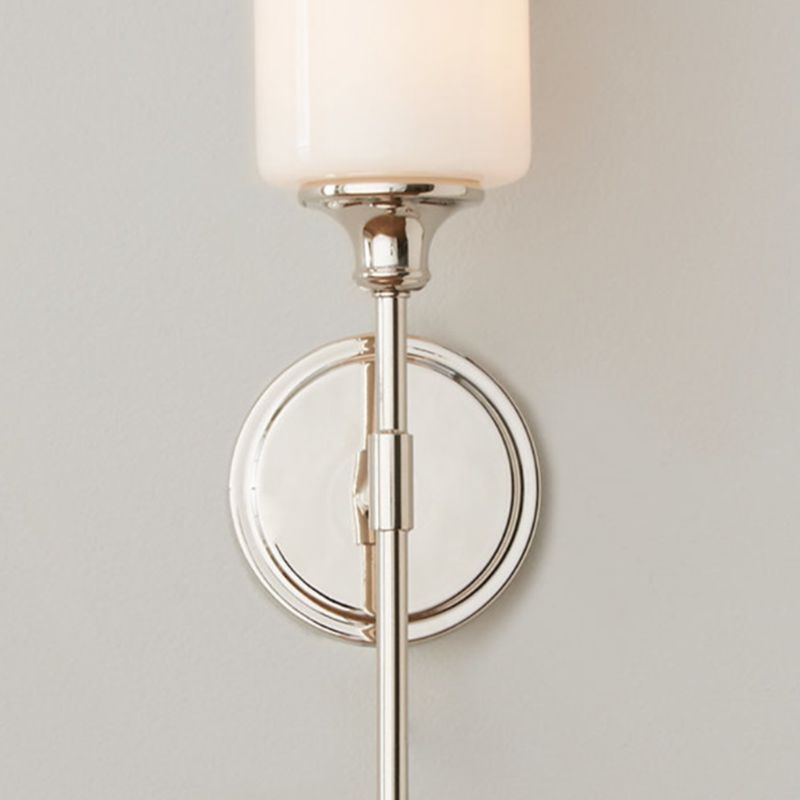 Leigh Milchglas-Spiegelfront Wandleuchte, 2 Farben, 50CM Lang - Lumpaz