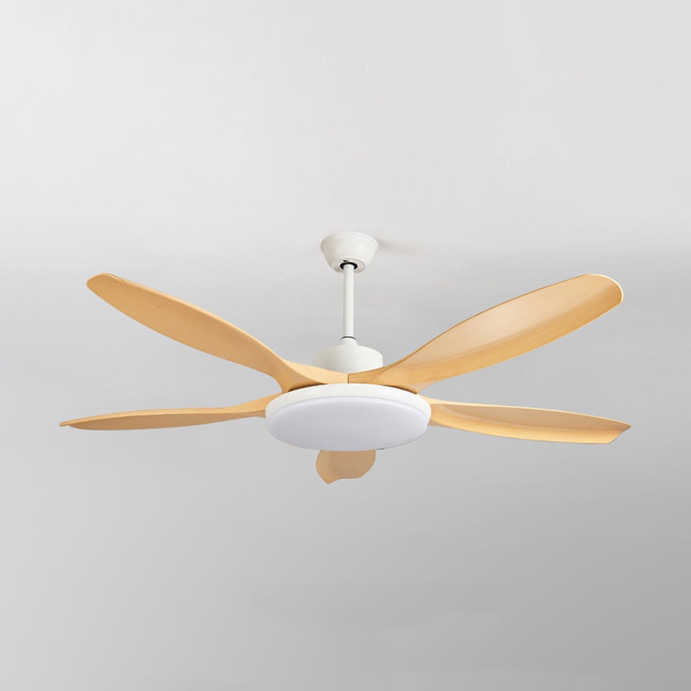Ozawa 5 Blätter Holz Deckenventilator mit Beleuchtung, 4 Farben, ∅120/130/150CM - Lumpaz