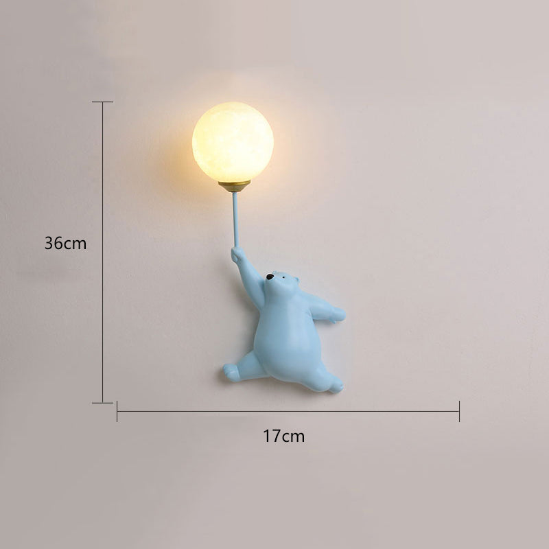 Fateh Wandlampe Bär Ballon, 4 Farben - Lumpaz