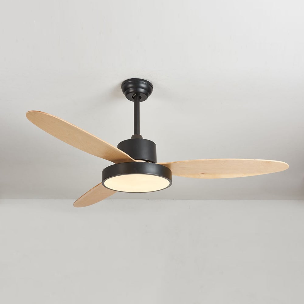 Haydn 3 Blätter Weiß & Schwarz Deckenventilator mit Beleuchtung, ∅100/120/130CM - Lumpaz