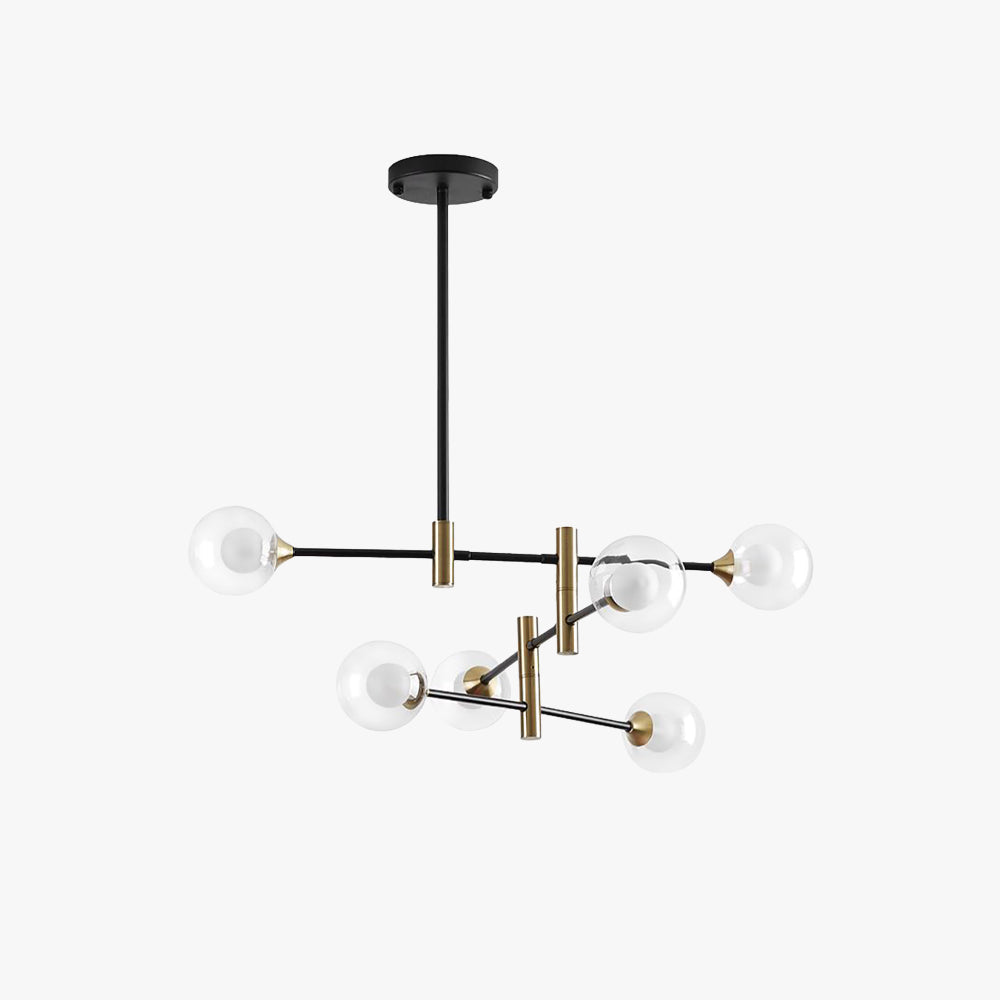 Valentina Goldene Pendellampe, 4/6-flammig, Metall & Glas - Lumpaz