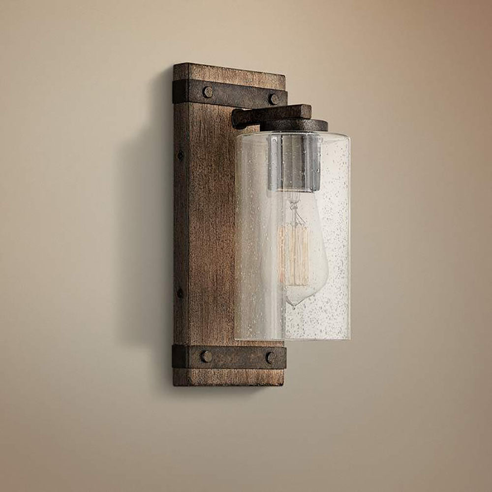 Austin Wandleuchte, Metall & Holz, 28CM Lang - Lumpaz