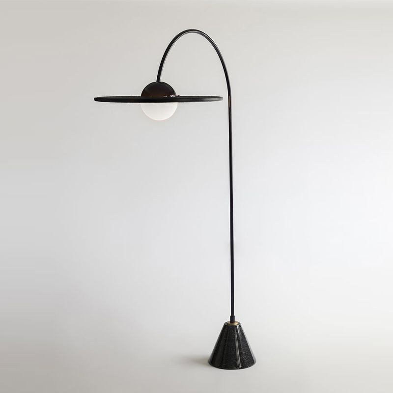Carins Schwarze Stehlampe, Metall & Glas, 160CM Lang - Lumpaz