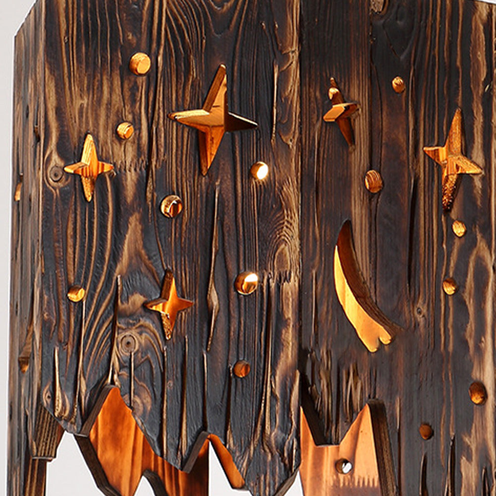 Austin Stern-Pendelleuchte, Metall & Holz - Lumpaz