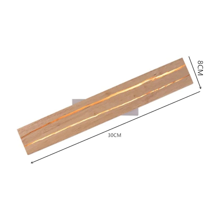 LED Drehbare Log Crack Wandleuchte aus Holz für Schlafzimmer - Lumpaz