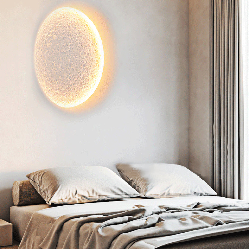 Elif Mond Wandmalerei Lampe Fernbedienung Dimmbar, 2 Stil - Lumpaz