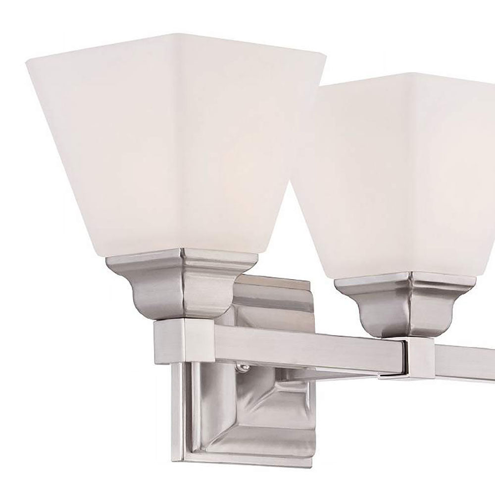 Eyrn Opal Spiegelfront Waschtisch-Wandleuchte, 2/3-flammig, 31/50CM Lang - Lumpaz