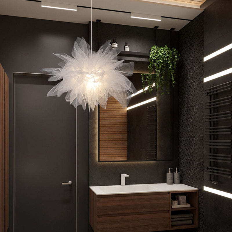 Nordische Mesh Blumenförmige Pendelleuchte aus Stoff für Esszimmer - Lumpaz