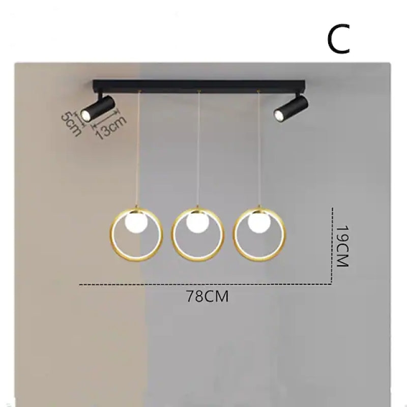 Moderne Nordische Ring Kronleuchter Pendelleuchte für Esszimmer & Restaurant - Lumpaz