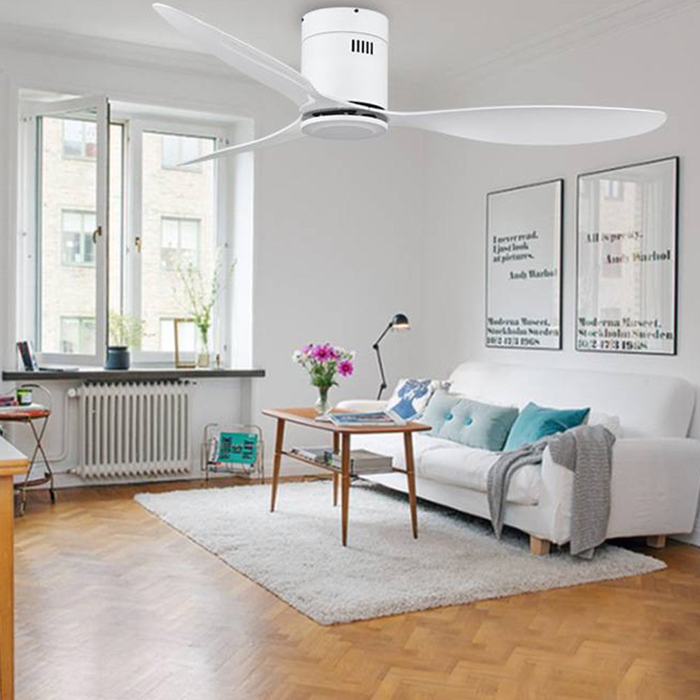 Walters 3-Blatt Weiße Deckenventilator mit Beleuchtung, 2 Farbe, ∅115CM - Lumpaz
