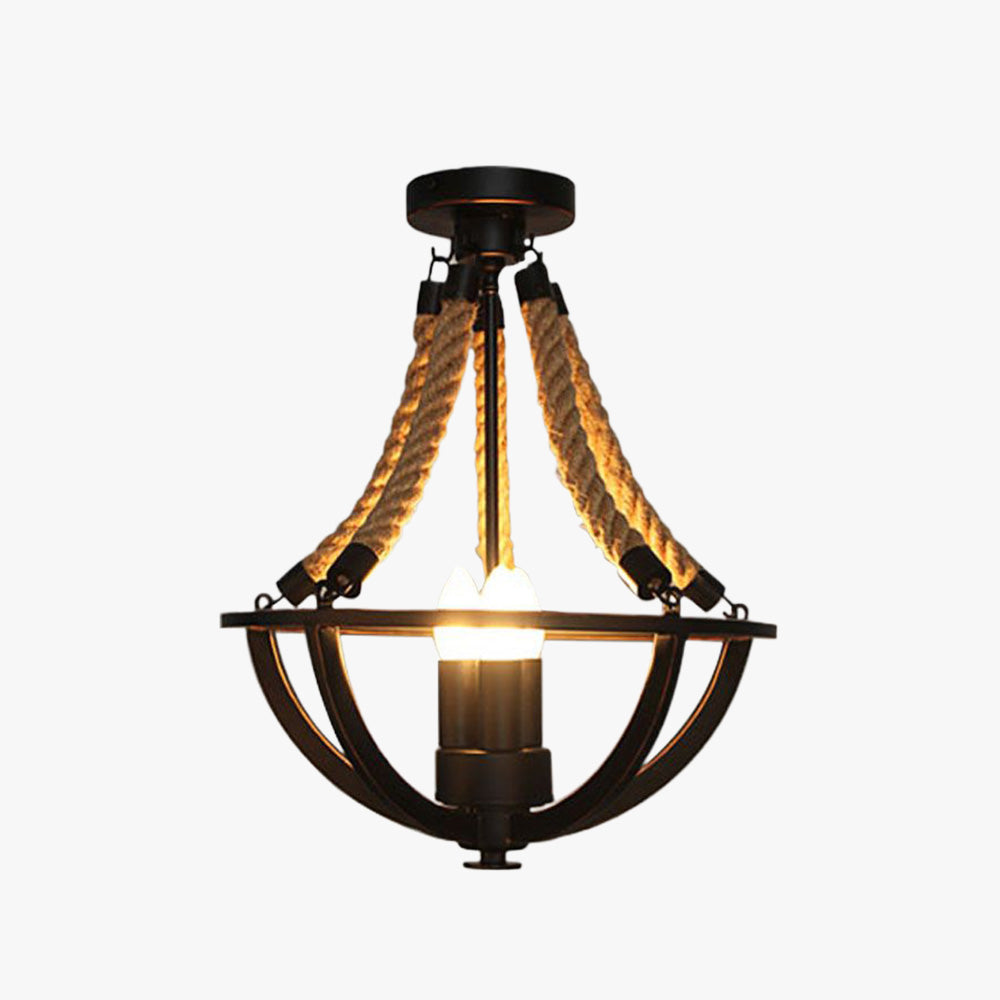 Alessio Kronleuchter, Hanfseil & Metall, ∅38CM - Lumpaz