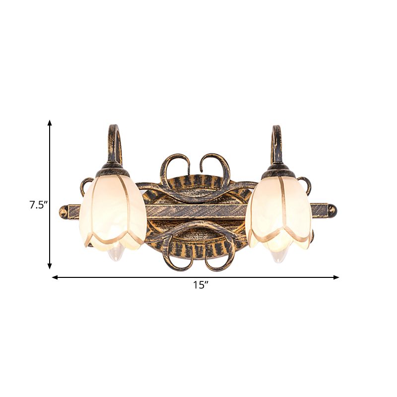 Félicie Antike Messing Spiegel Front Vanity Wandleuchte, 2/3-flammig - Lumpaz