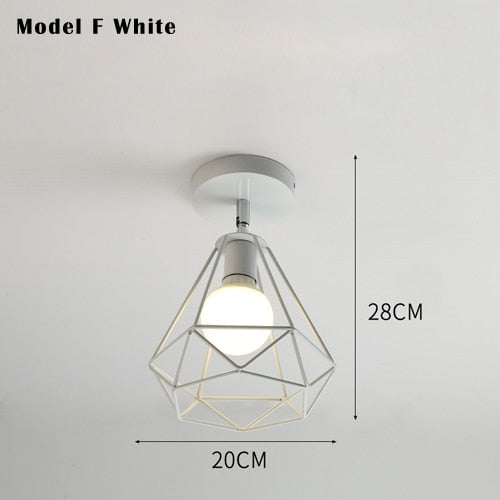 Vintage Deckenlampe E27 Schwarz/Weiß Verstellrichtung LED Deckenleuchten - Lumpaz