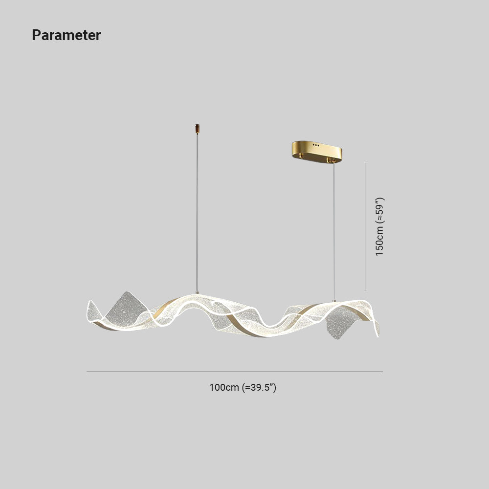 Kirsten Wellenförmige Pendelleuchte, L 100CM - Lumpaz