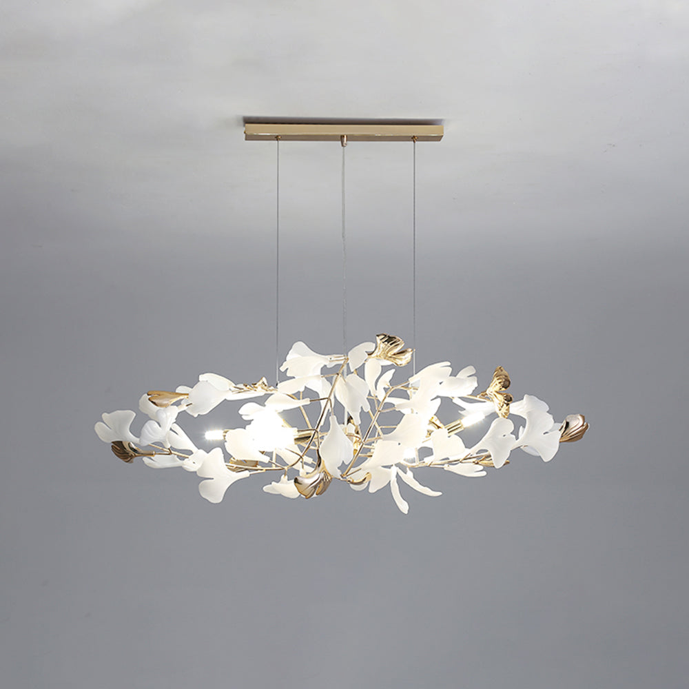 Olivia Runde Pendelleuchte, 38/48/64/66/84/72/84/88/96/104 Blätter, Keramik & Metall - Lumpaz