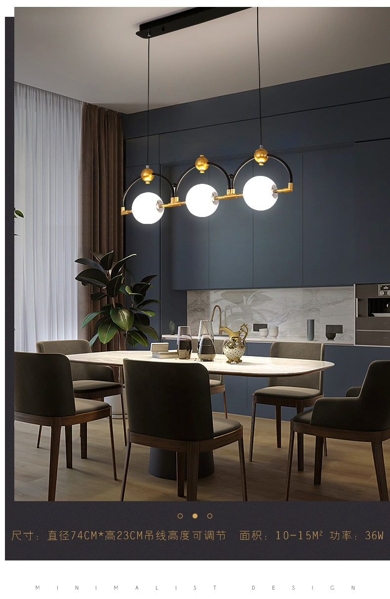 LED Pendelleuchte Schwarz Hinzufügen Gold Lange - Lumpaz