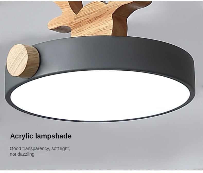 Morandi Holz LED Kronleuchter Hirschgeweih Pendelleuchte - Lumpaz