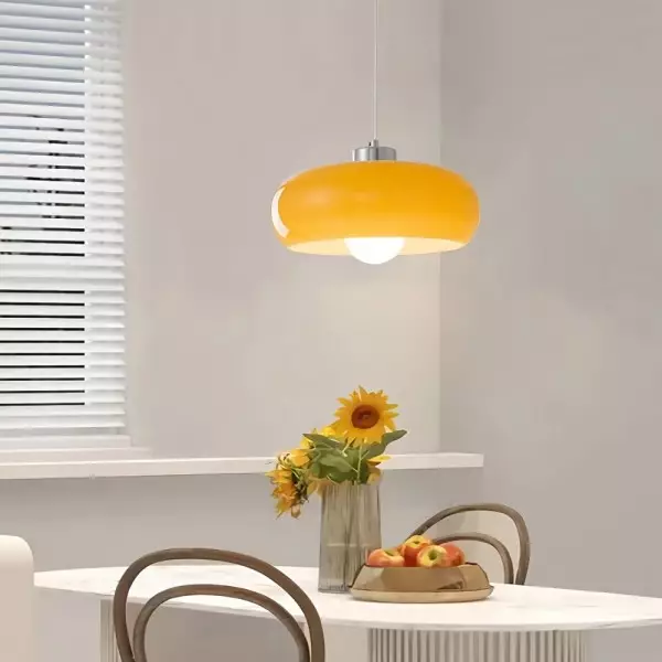 Hailie Brot Form Glas Pendelleuchte, 2 Farbe, ∅28CM - Lumpaz