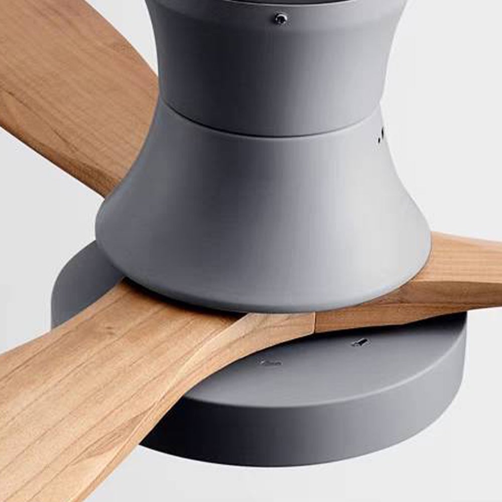 Walters 3-Blatt Deckenventilator mit Beleuchtung, Weiß & Grau, Metall & Holz, ∅132CM - Lumpaz