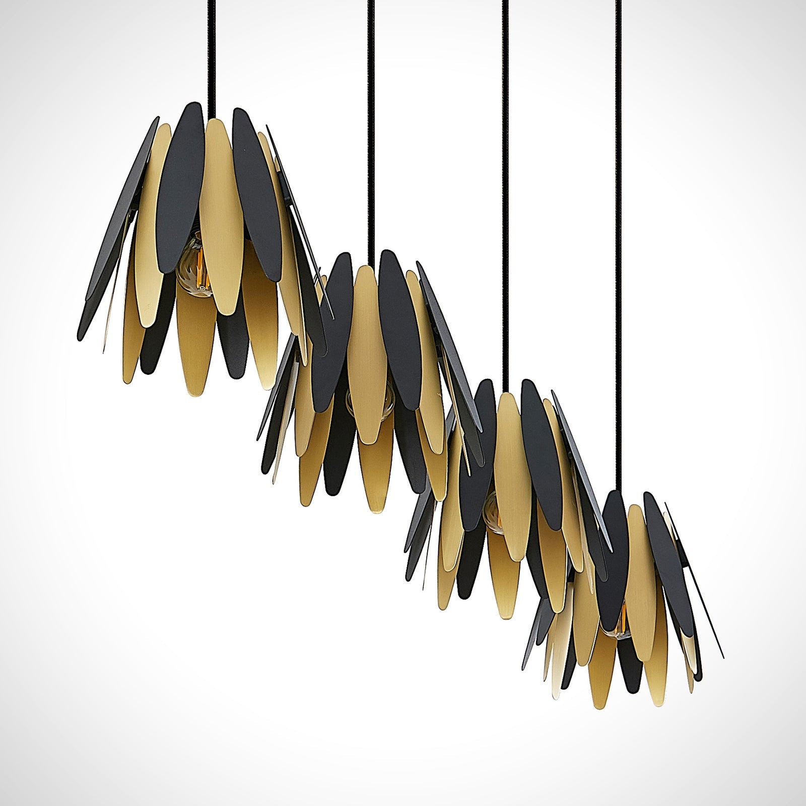 Nazifa Schwarz & Gold Cluster Pendelleuchte, 1/4-flammig - Lumpaz