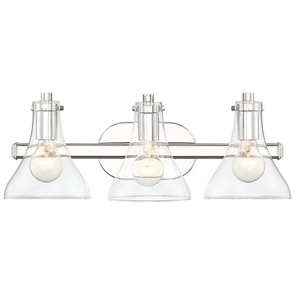 Eyrn Chrom Spiegelfront Waschtisch-Wandleuchte, 3/4-flammig, 52/70CM Lang - Lumpaz
