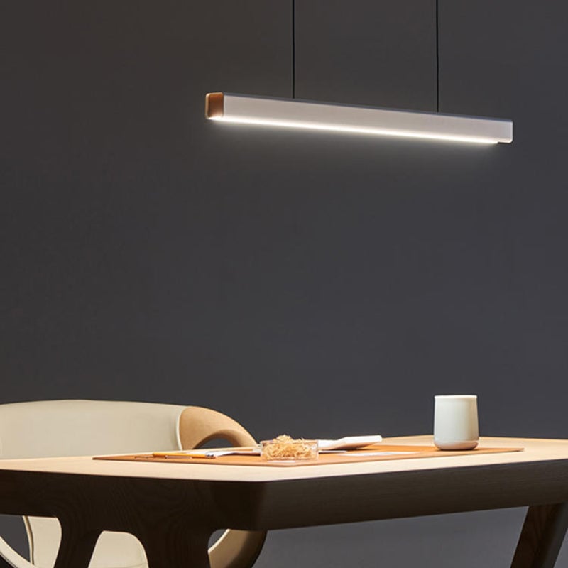 Edge Pendelleuchte Linear dimmbar, Metall&Holz, 60/80/100/120CM Lang - Lumpaz