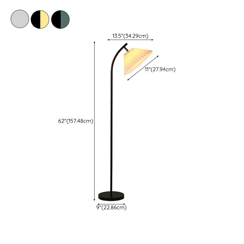 Ozawa Stehlampe Plissiert, Metall, 3 Farben, 157CM Lang - Lumpaz