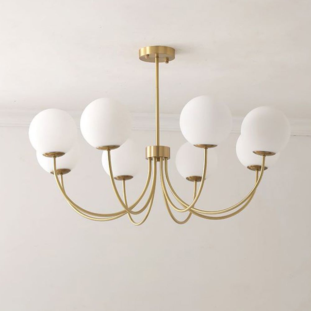 Valentina Goldener Kronleuchter, 5/6/8-flammig, Metall & Glas - Lumpaz