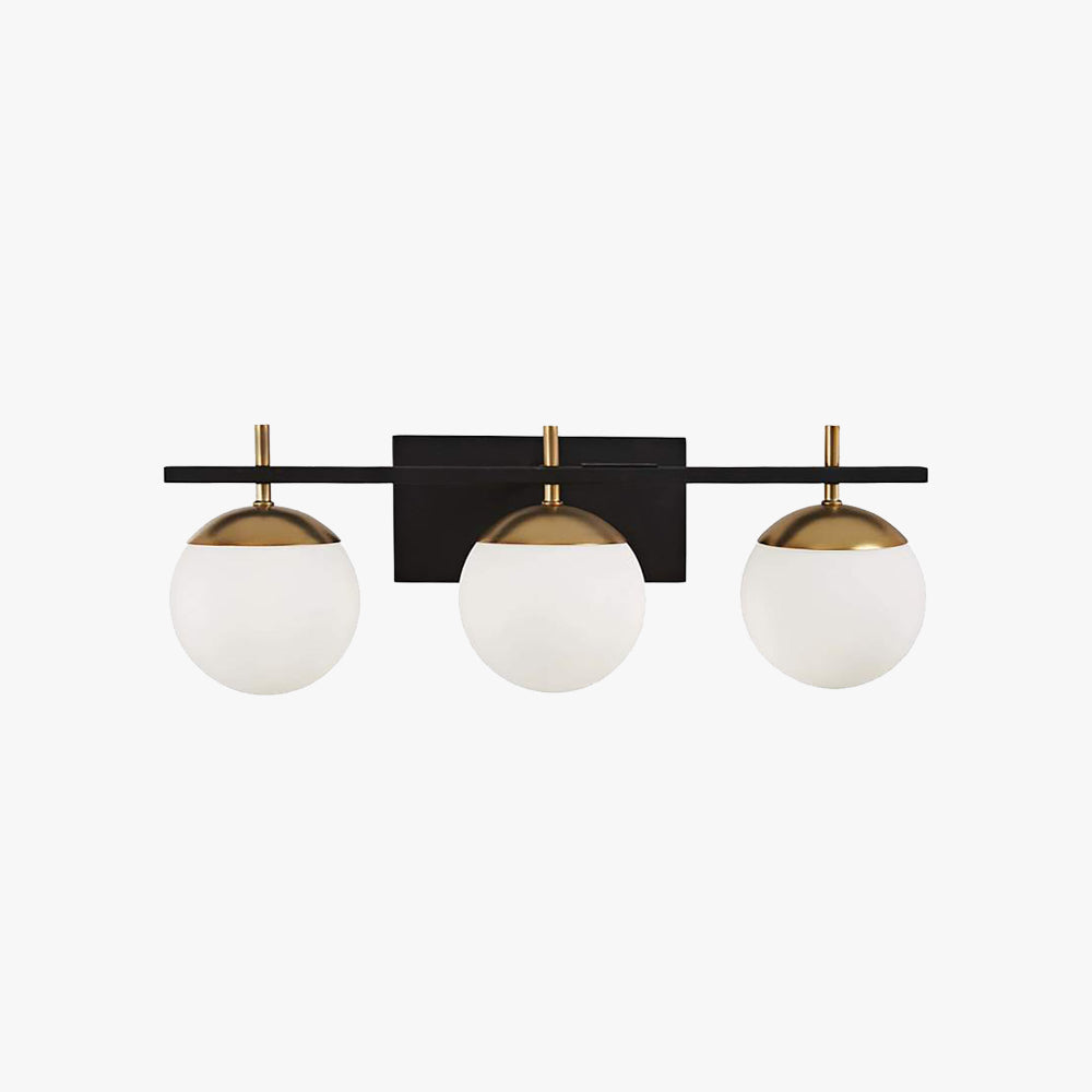 Valentina Schwarz & Gold Spiegelfront Waschtisch-Wandleuchte, 3-flammig, 60CM Lang - Lumpaz