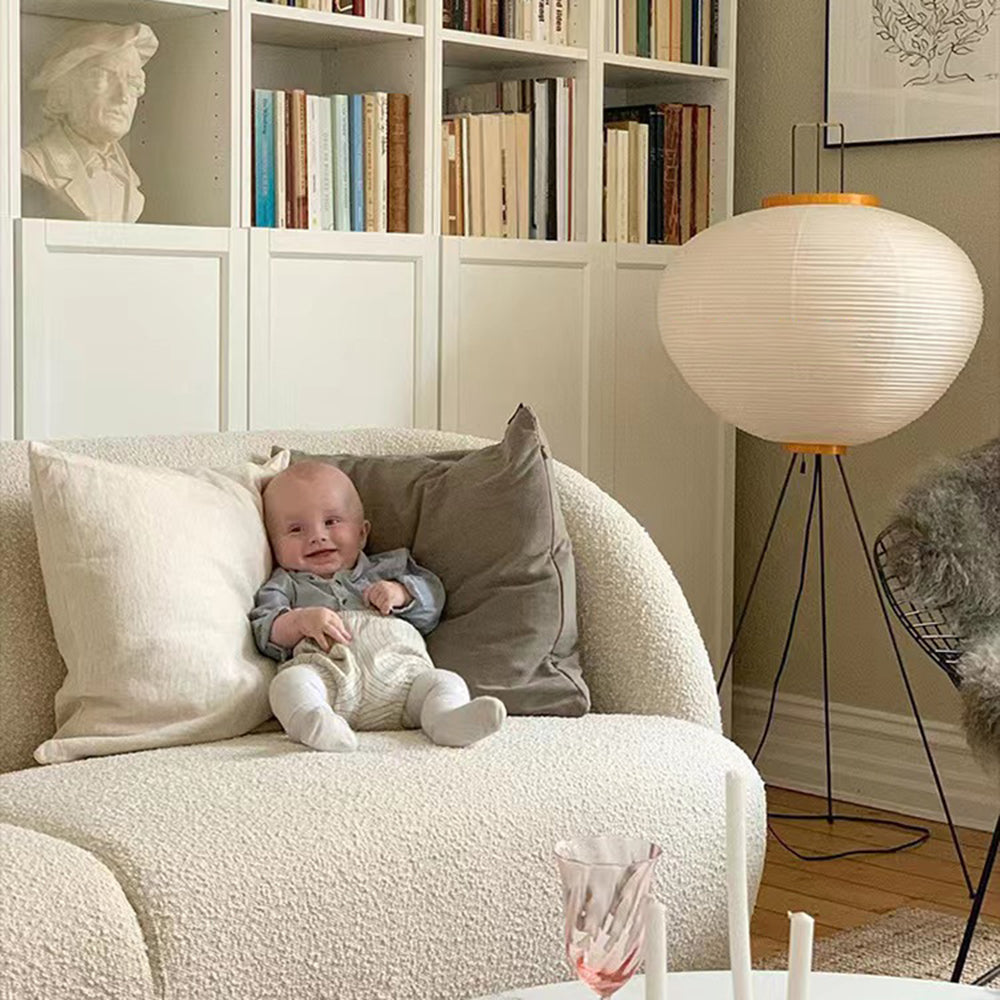 Renée Minimalistische Stehleuchte, Kunstpapier & Metall - Lumpaz