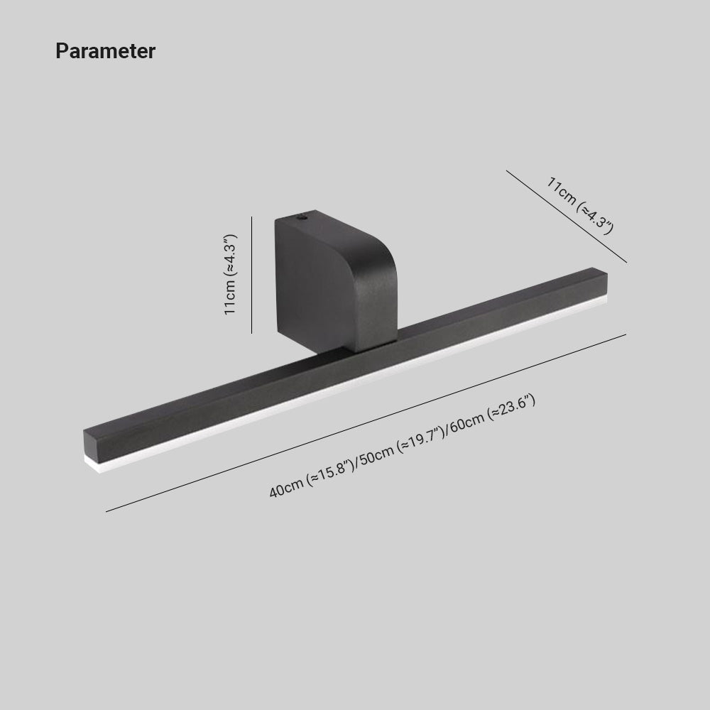 Edge Schwarze Spiegelfront Waschtisch-Wandleuchte, L 40/50/60CM - Lumpaz