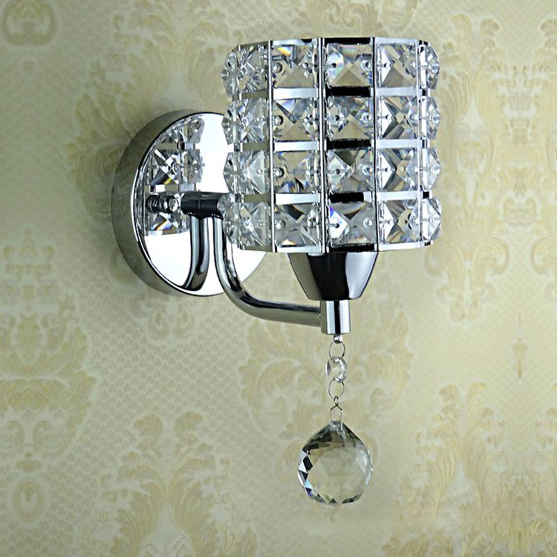 Kristy Zylinder-Wandleuchte, Kristall & Metall, 2 Farben - Lumpaz