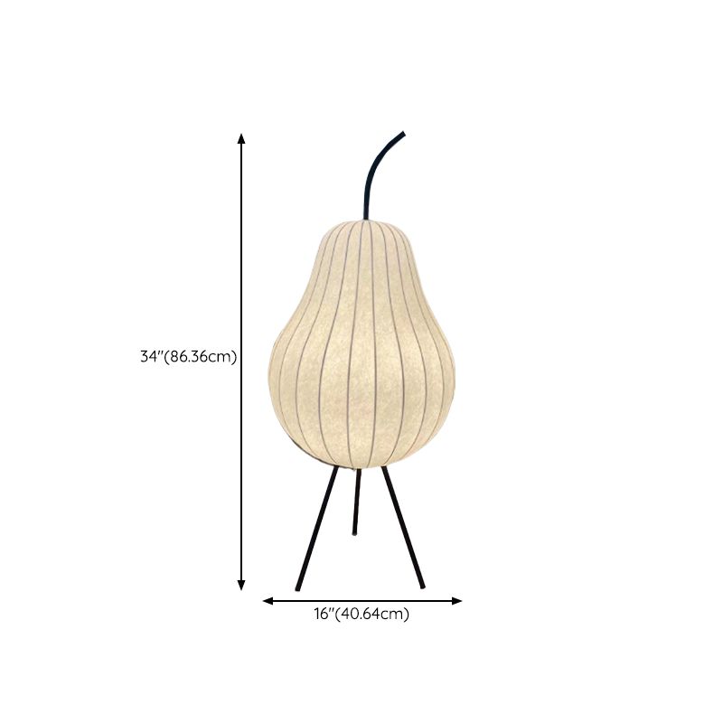 Renée Birnenförmige Stehleuchte, Kunstseide & Metall, 74/86CM Lang - Lumpaz