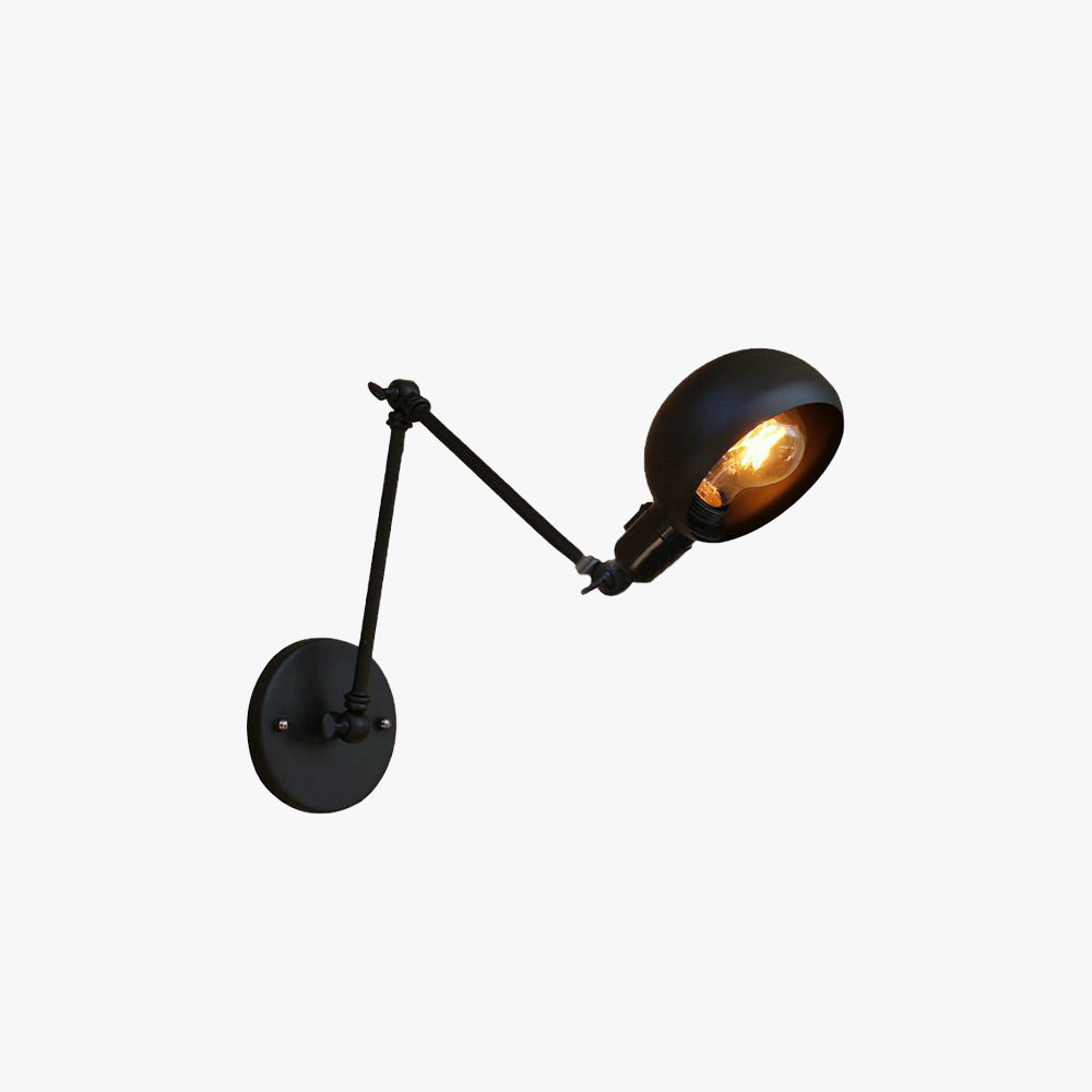 Brady Schwarze verstellbare Wandleuchte, Metall - Lumpaz