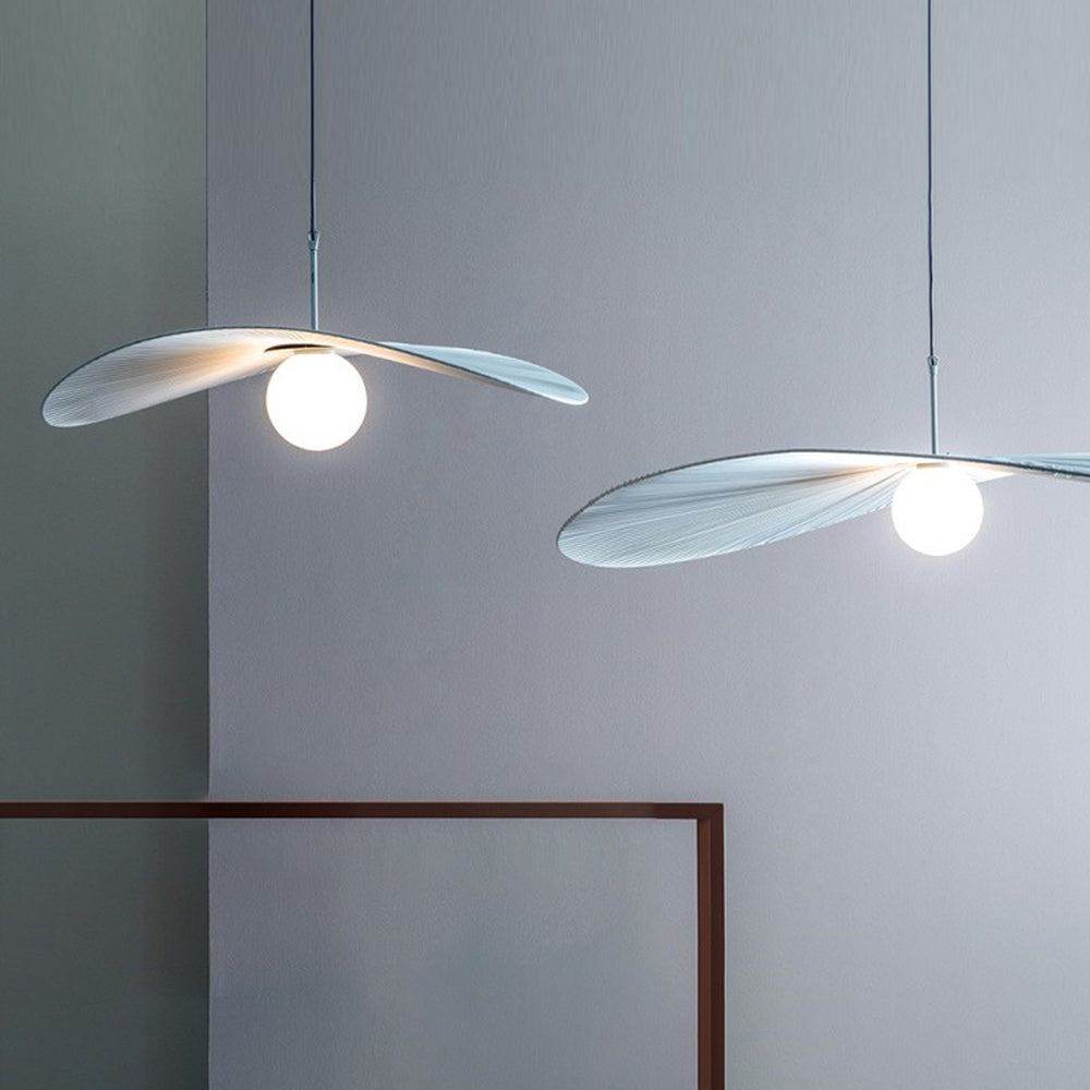 Renée Pendelleuchte 2 Farben, Stoff & Glas, ∅50/60/80cm - Lumpaz