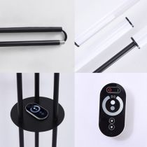 Eryn Schwarze Stehlampe, Metall & Arcyl, 3-flammig, 150CM Lang - Lumpaz