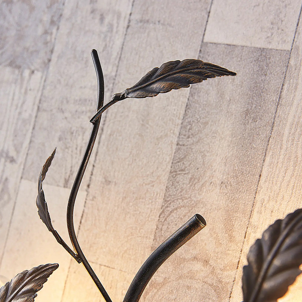 Olivia Schwarzes Blatt Wandleuchte, Metall - Lumpaz