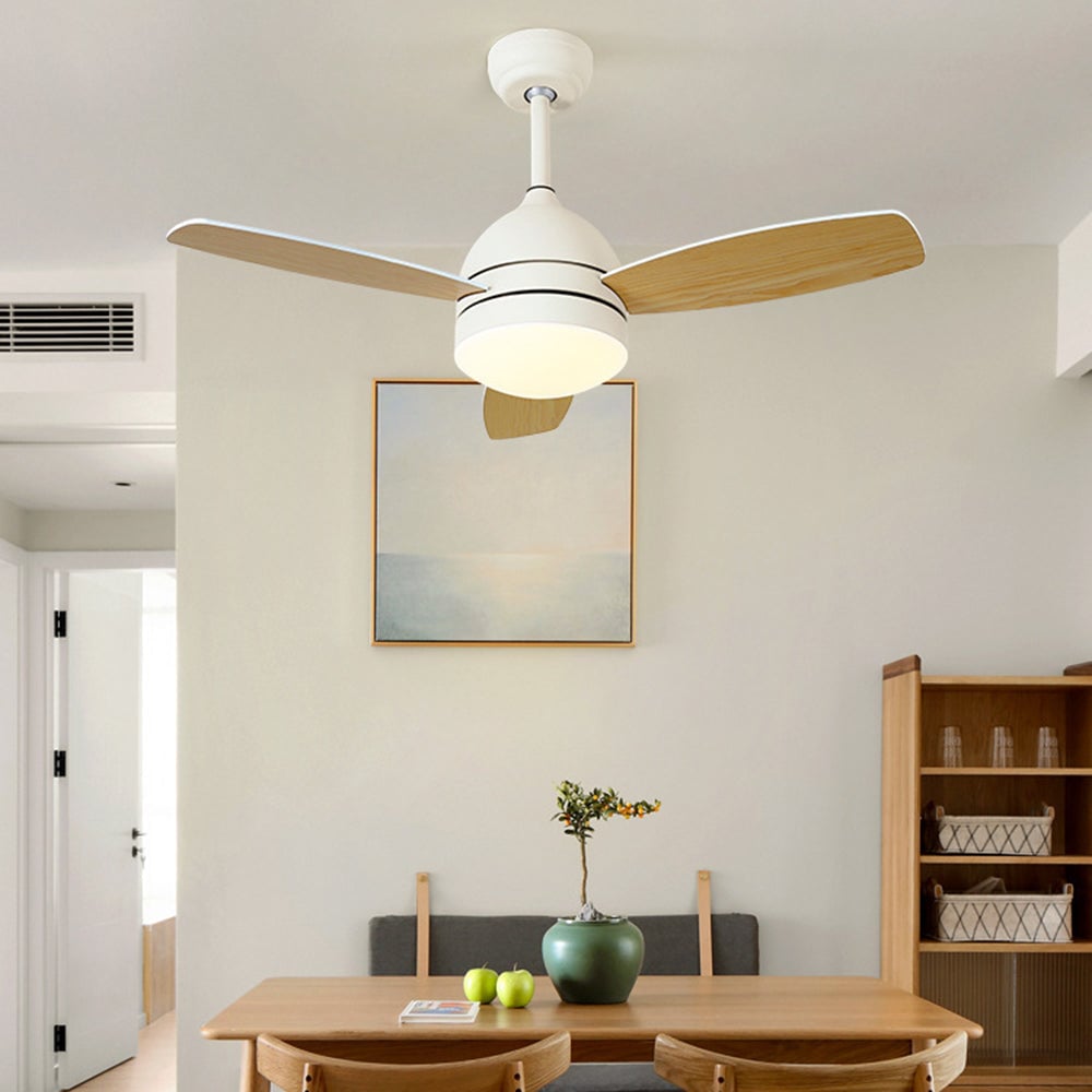 Haydn 3-Blatt-Deckenventilator mit Beleuchtung, Metall & Holz, 2 Farbe, ∅107CM - Lumpaz