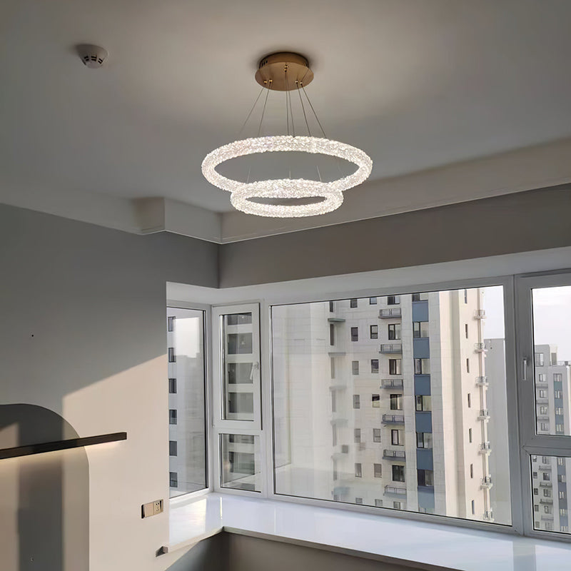 Kristy Kronleuchter, Metall&Kristall, 1/2 Ring - Lumpaz