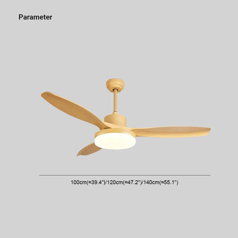Ozawa 3 Blätter Holz Elementar Deckenventilator mit Beleuchtung, 3 Farben, ∅100/120/140CM - Lumpaz