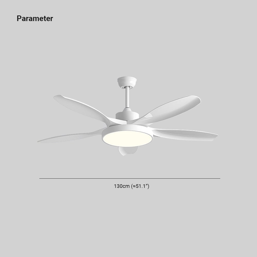 Ozawa Elementar Weiß & Schwarz 5 Blätter Elementar Deckenventilator mit Beleuchtung, Hölzern, ∅130CM - Lumpaz